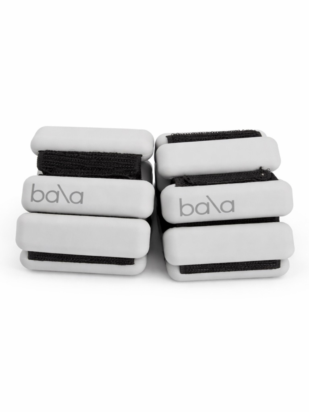 Bala Light Gray Wearable Ankle & Wrist Weights with Black Straps